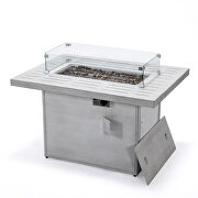 Weathered gray patio modern aluminum propane fire pit table by Leisure Mod additional picture 2