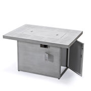 Weathered gray patio modern aluminum propane fire pit table by Leisure Mod additional picture 11