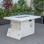 Weathered gray patio modern aluminum propane fire pit table by Leisure Mod additional picture 3