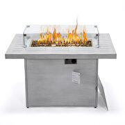 Weathered gray patio modern aluminum propane fire pit table by Leisure Mod additional picture 4