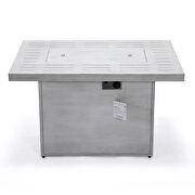 Weathered gray patio modern aluminum propane fire pit table by Leisure Mod additional picture 6
