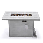 Weathered gray patio modern aluminum propane fire pit table by Leisure Mod additional picture 8