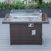Dark brown wicker patio modern propane fire pit table additional photo 3 of 12
