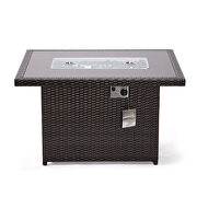 Dark brown wicker patio modern propane fire pit table by Leisure Mod additional picture 6