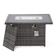 Gray wicker patio modern propane fire pit table by Leisure Mod additional picture 6