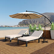 Modern outdoor chaise lounge chair with beige cushions by Leisure Mod additional picture 3