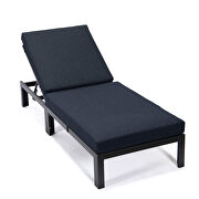 Modern outdoor chaise lounge chair with black cushions by Leisure Mod additional picture 2