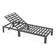 Modern outdoor chaise lounge chair with black cushions by Leisure Mod additional picture 11