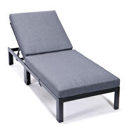 Modern outdoor chaise lounge chair with blue cushions by Leisure Mod additional picture 2