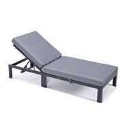 Modern outdoor chaise lounge chair with blue cushions by Leisure Mod additional picture 4