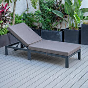 Modern outdoor chaise lounge chair with blue cushions by Leisure Mod additional picture 5