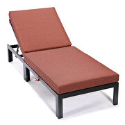 Modern outdoor chaise lounge chair with orange cushions by Leisure Mod additional picture 2