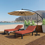 Modern outdoor chaise lounge chair with orange cushions by Leisure Mod additional picture 3