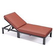 Modern outdoor chaise lounge chair with orange cushions by Leisure Mod additional picture 4