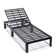 Modern outdoor chaise lounge chair with red cushions by Leisure Mod additional picture 9