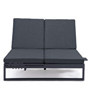 Black finish convertible double chaise lounge chair & sofa w/ cushions by Leisure Mod additional picture 6