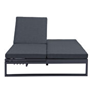 Black finish convertible double chaise lounge chair & sofa w/ cushions by Leisure Mod additional picture 7