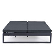 Black finish convertible double chaise lounge chair & sofa w/ cushions by Leisure Mod additional picture 8