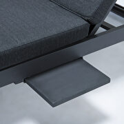 Black finish convertible double chaise lounge chair & sofa w/ cushions by Leisure Mod additional picture 9
