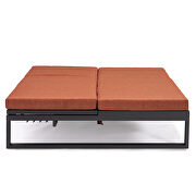 Orange finish convertible double chaise lounge chair & sofa w/ cushions by Leisure Mod additional picture 8
