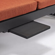 Orange finish convertible double chaise lounge chair & sofa w/ cushions by Leisure Mod additional picture 9