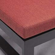 Red finish convertible double chaise lounge chair & sofa w/ cushions by Leisure Mod additional picture 9