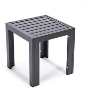 Modern outdoor chaise lounge chair set of 2 with side table & black cushions additional photo 4 of 14