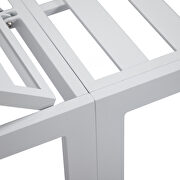 Modern outdoor white chaise lounge chair set of 2 with side table & red cushions by Leisure Mod additional picture 7