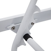 Modern outdoor white chaise lounge chair set of 2 with side table & red cushions by Leisure Mod additional picture 8