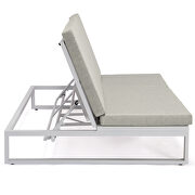 Beige finish convertible double chaise lounge chair & sofa with cushions by Leisure Mod additional picture 6