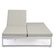Beige finish convertible double chaise lounge chair & sofa with cushions by Leisure Mod additional picture 7