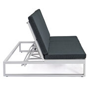 Black finish convertible double chaise lounge chair & sofa with cushions by Leisure Mod additional picture 5