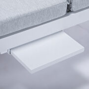 Light gray finish convertible double chaise lounge chair & sofa with cushions by Leisure Mod additional picture 8