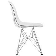 Clear plastic seat and chrome base dining chair/ set of 2 by Leisure Mod additional picture 3