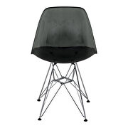 Transparent black plastic seat and chrome base dining chair/ set of 2 by Leisure Mod additional picture 4
