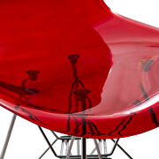Transparent red plastic seat and chrome base dining chair/ set of 2 by Leisure Mod additional picture 5