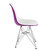 White purple plastic seat and chrome base dining chair/ set of 2 by Leisure Mod additional picture 3