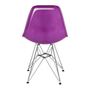 White purple plastic seat and chrome base dining chair/ set of 2 by Leisure Mod additional picture 4