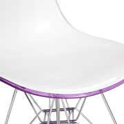 White purple plastic seat and chrome base dining chair/ set of 2 by Leisure Mod additional picture 5
