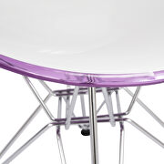 White purple plastic seat and chrome base dining chair/ set of 2 by Leisure Mod additional picture 7