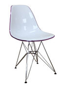 White purple plastic seat and chrome base dining chair/ set of 2 by Leisure Mod additional picture 8