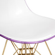 White purple plastic seat and chrome legs dining chair/ set of 2 by Leisure Mod additional picture 5