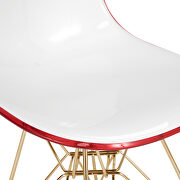 White red plastic seat and chrome legs dining chair/ set of 2 by Leisure Mod additional picture 5