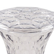 Clear sturdy plastic diamond-shaped design side table by Leisure Mod additional picture 3