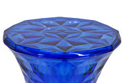 Transparent blue sturdy plastic diamond-shaped design side table by Leisure Mod additional picture 3