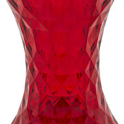 Transparent red sturdy plastic diamond-shaped design side table by Leisure Mod additional picture 2