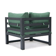 9-piece patio sectional with coffee table black aluminum with green cushions by Leisure Mod additional picture 4