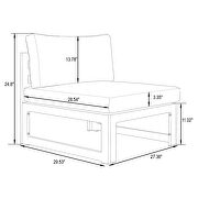 9-piece patio sectional with coffee table black aluminum with orange cushions by Leisure Mod additional picture 7