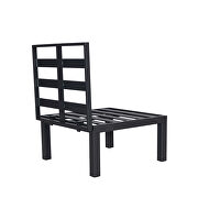 Beige cushions 7-piece patio sectional and fire pit table black aluminum by Leisure Mod additional picture 20