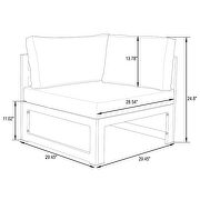 5-piece sectional loveseat and fireplace set black aluminum with orange cushions by Leisure Mod additional picture 9